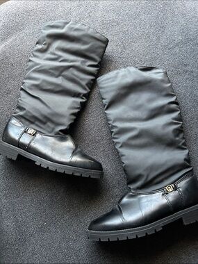 Etienne Aigner Black Over-the-Knee Slouch Boots size 7